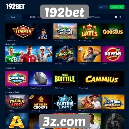 Variedade de jogos disponíveis na plataforma 192bet